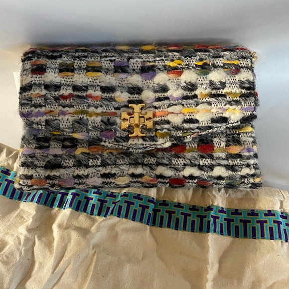 Tory Burch🌼NEW Kira Tweed chain wallet multicolor - Picture 8 of 15